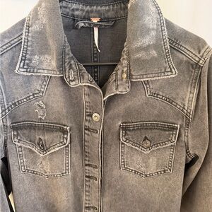 Free People Gray Jean Jacket